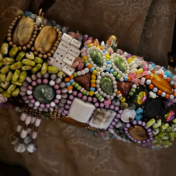 Small beaded satchel/clutch purse NWOT - Picture 4 of 8